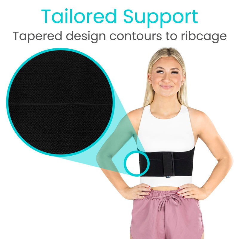 Vive Broken Rib Brace for Women, Men - Rib Cage Support Belt for Fractured, Cracked, Broken or Bruised Ribs - Post Surgery Compression Garment Wrap - Diastasis Recti Belly Band Small