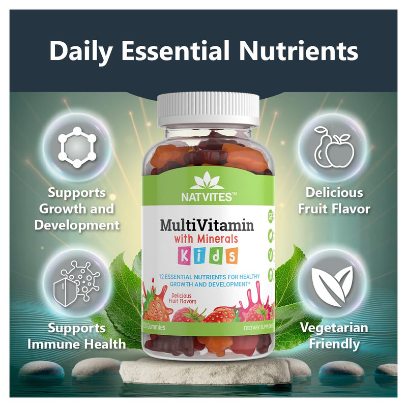 Complete Kids Multivitamin Gummies – 120 Count of Essential Daily Vitamins & Minerals for Immune Support, Focus, & Growth – Perfect for Toddlers, Children, Teens, and Picky Eaters!