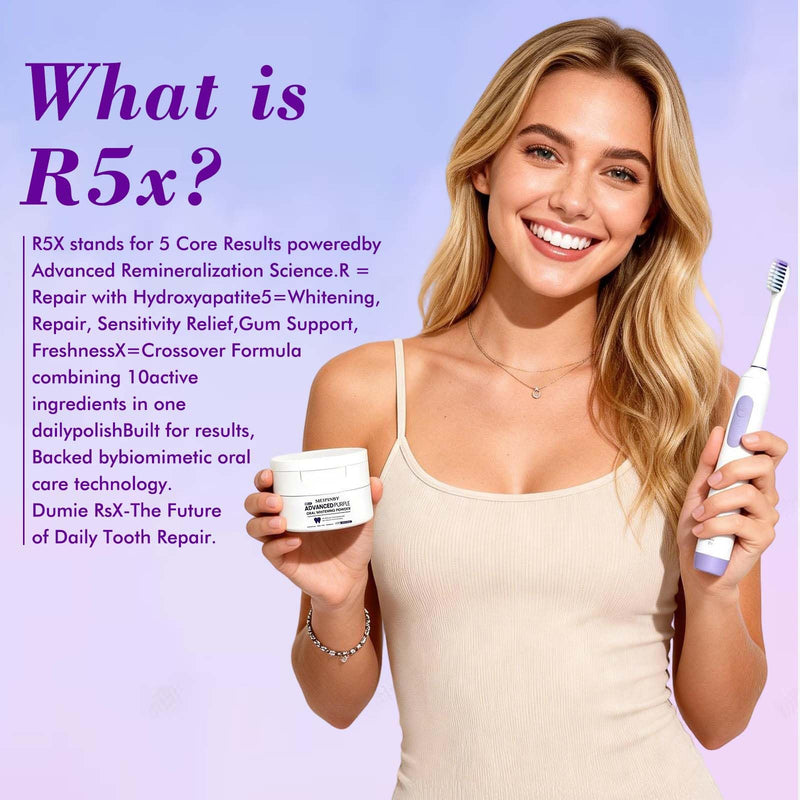 2 PCS Teeth Whitening Powder, Nano Hydroxyapatite Remineralizing Tooth Powder with Niacinamide,R5X Advanced Purple Color Balance Immediate Results, Mint Flavor, 2 * 50 Grams
