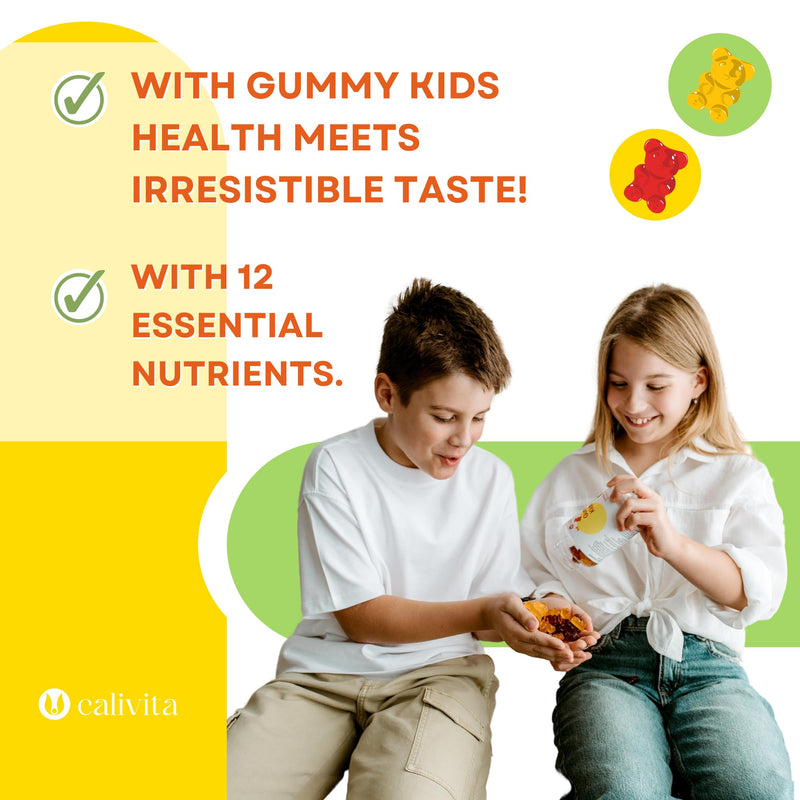Gummy Kids Multivitamin Gummies | Multivitamin Gummies for Kids Age 3+ | 12 Essential Vitamins & Minerals | Children's Vitamins with Vitamins A C D3 E K1 B6 B12 Zinc & Biotin | Low Sugar | 100 Gummies