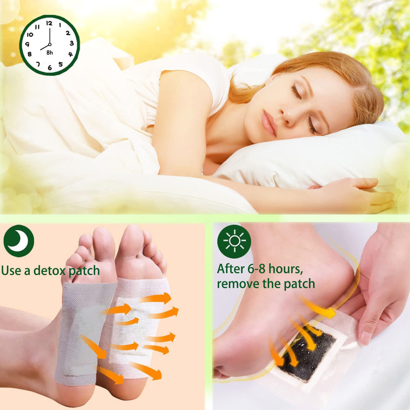 [Australia] - Detox Foot Plasters Detox Plasters - Pack of 100 Natural Detox Plasters Feet Detox Plasters Feet Foot Pads for Stress Relief, Detoxification, Cleansing, Improving Sleep Quality 