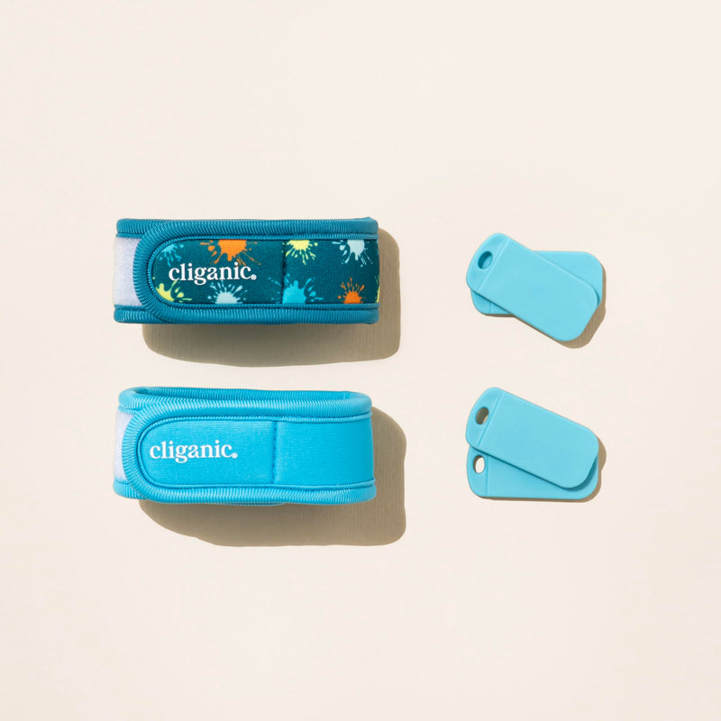 [Australia] - Cliganic Mosquito Repellent Pack (2 Wristbands + 4 Refill Pellets) - Adjustable, Natural DEET-Free, Essential Oil Infused 2 Count (Pack of 1) 