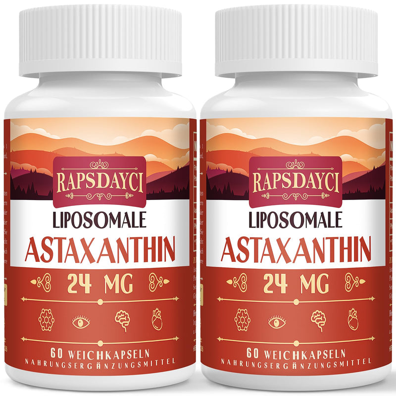 [Australia] - Liposomal Astaxanthin Soft Capsules 24mg per serving, Strong formula than VIT C, Excellent absorption (60 pieces (pack of 2)) 60 pieces (pack of 2) 