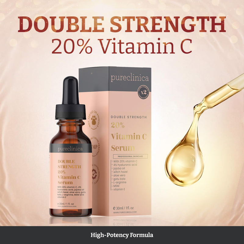 20% Vitamin C Serum (with 4% HA, 2.5% L-Arginine, 2.5% Vitamin E, & 1% Ferulic Acid) – 30ml / 1 fl oz 1 Fl Oz (Pack of 1)