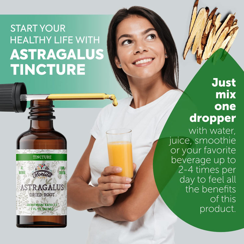 [Australia] - Astragalus Tincture, Organic Astragalus Extract (Astragalus membranaceus) Herbal Supplement, Non-GMO in Cold-Pressed Organic Vegetable Glycerin, 700 mg, 2 oz (60 ml) 