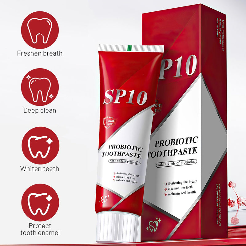 [Australia] - Sp10 Probiotic Toothpaste, Sp-10 Ultra Whitening Toothpaste, Fresh Breath Stain Removal, Deep Cleaning Care(2pcs) 