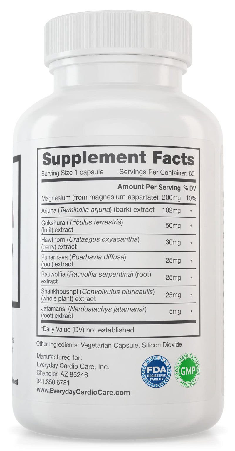 [Australia] - Everyday Blood Pressure Support Supplement- Hawthorn Berry Extract Supplement and Magnesium, Supports High Cholesterol, Natural Heart Health & Hypertension - 60 Capsules 