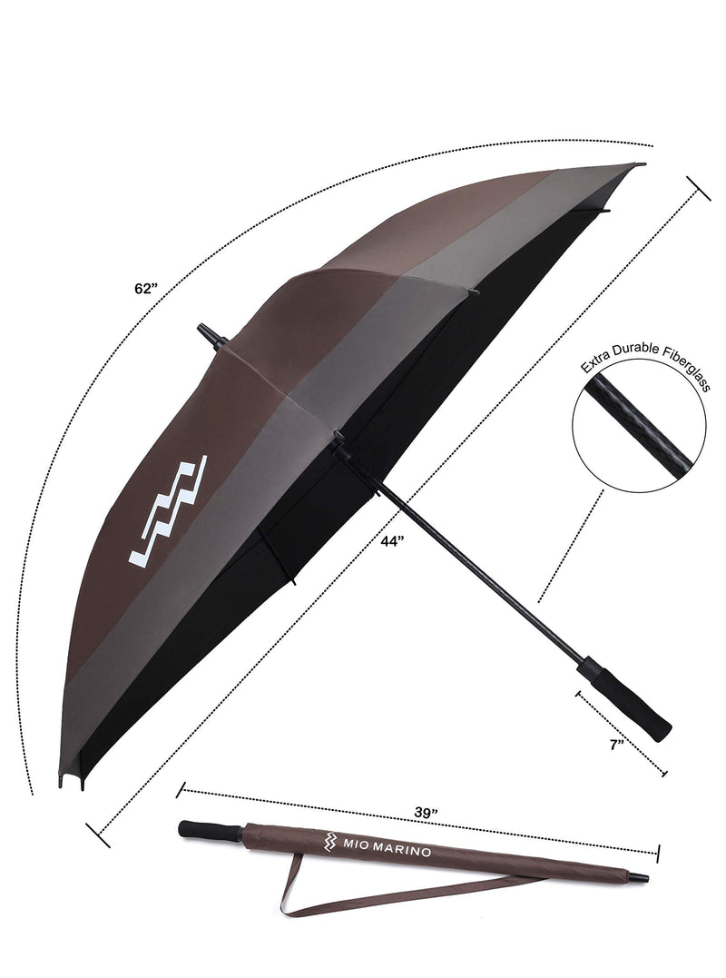 Golf Umbrella 62 Inch - Windproof -Automatic Open - UV Protection- Square Umbrella for Men Women - Umber on Ash - One Size
