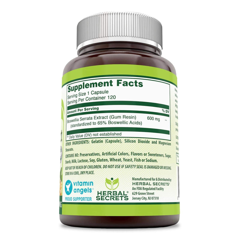 [Australia] - Herbal Secrets Boswellia Serrata Extract (65% Boswellic Acids) 600 mg 120 Capsules Supplement - Non-GMO - Gluten Free 120 Count 