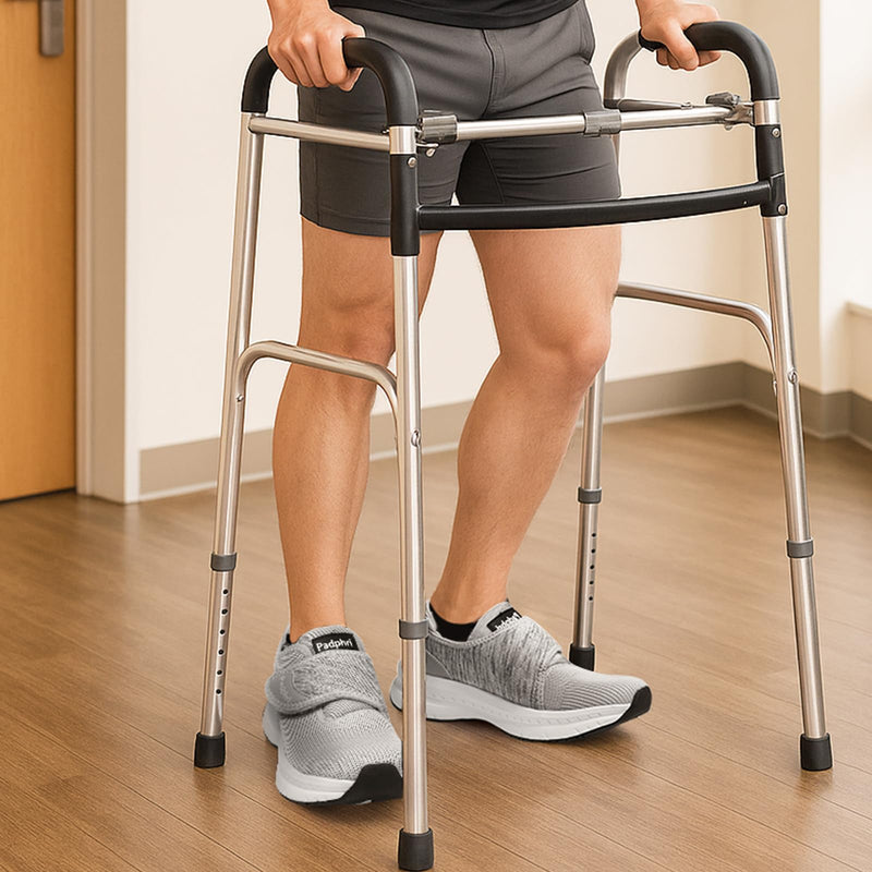 [Australia] - Diabetic Shoes for Men Extra Wide Width‰∏®Walking Shoes for Elderly Foot Pain Relief Neuropathy‰∏®Orthopedic Shoes for Swollen Feet Adjustable‰∏®Zapatos para Diab√©ticos Hombre 8.5 Wide Grey 