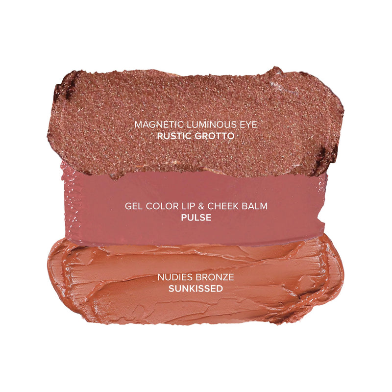 [Australia] - Nudestix Sunkissed Nudes Mini Kit – 3-Piece Cream Blush, Bronzer & Glossy Lip Set for Cheeks, Eyes & Lips | Travel-Size, Multi-Use, Vegan Makeup for a Fresh Beachy Glow 