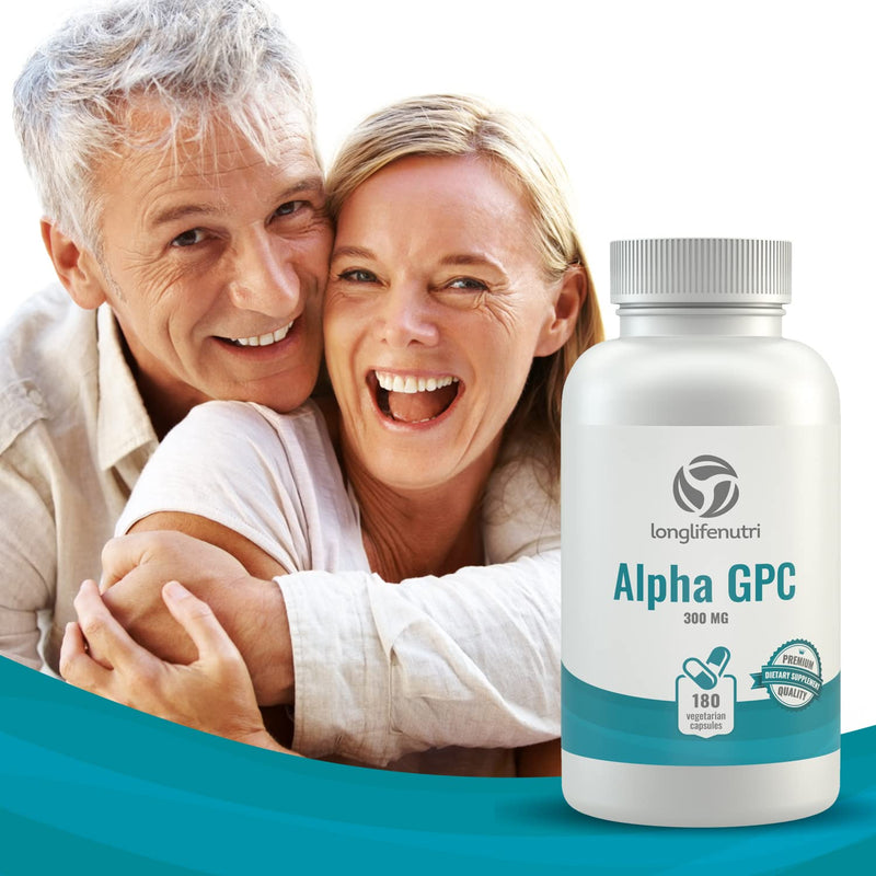 [Australia] - Alpha GPC Choline Supplement 300mg - 180 Vegetarian Capsules | Made In Usa | Cognitive Enhancer Nootropic | Supports Memory & Brain Function | Boosts Focus & Mood | 300 mg Pure Powder Pills Complex 180 Count (Pack of 1) 