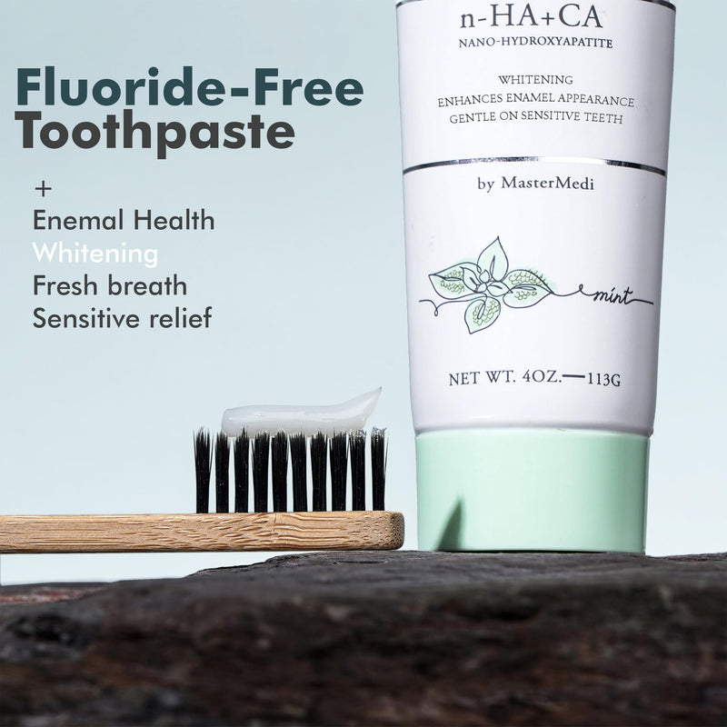 [Australia] - MasterMedi Nano Hydroxyapatite Toothpaste (Inspired by 10% nHA Formulas), Fluoride-Free, Whitening, Sensitive Teeth Care, Enamel Support, SLS Free, Xylitol, Magic Mint, 4 Oz (Pack of 3) A - Magic Mint (Pack of 3) 
