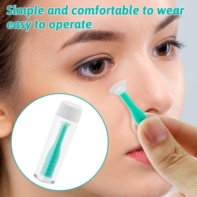 [Australia] - Pack of 4 Contact Lens Removal Silicone Contact Lens Sucker Lens Suction Lens Remover Contact Lenses with Bottles Eye Lens Remover Soft for Travel Home Use (Green) 