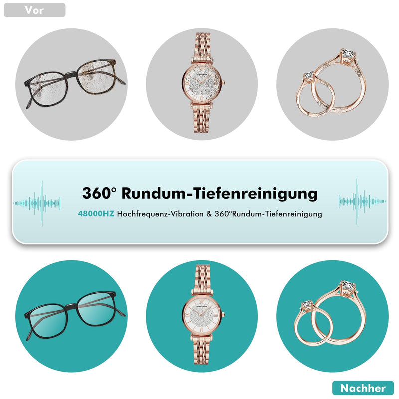 [Australia] - ETENTOUS ultrasonic cleaning device 48KHZ ultrasonic cleaning device glasses 640ml Ultrasonic Cleaner 40W jewelry cleaner ultrasonic glasses cleaner ultrasonic device for jewelry dentures 