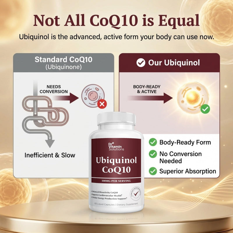 Ubiquinol CoQ10 100mg, Coenzyme Q10 Active Form, Heart Health Support | Kaneka Ubiquinol, 60 Liquid Capsules, Cellular Energy, Antioxidant Support, Non-GMO, Made in USA, Easy to Swallow