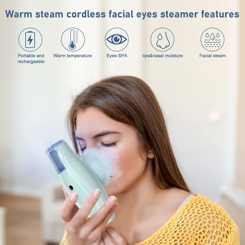 [Australia] - Facial Steamer and Eyes spa 2in 1. Mini Portable Professional hot Facial Steamer for Facial Deep Cleaning，The LADY RIGHT Handheld Ionic face steam, Unclogs Pores Soothing for Eye Fatigue and Dryness 