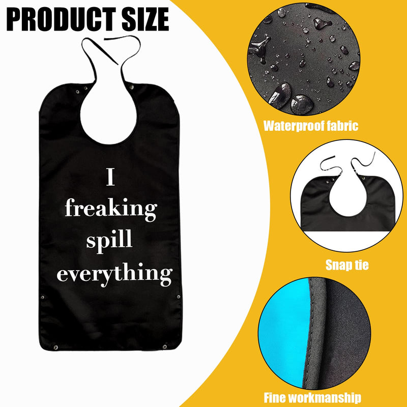 [Australia] - Adult Bibs Large Reusable Dining Clothing Protectors Washable Waterproof for Men Women Funny Bibs B 