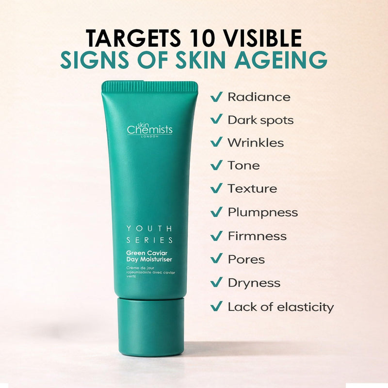 skinChemists Green Caviar Night Face Moisturizer | Overnight Repair Cream for Dull, Dry Skin | Helps Smooth, Hydrate & Restore Glow (Day Cream) Day Cream