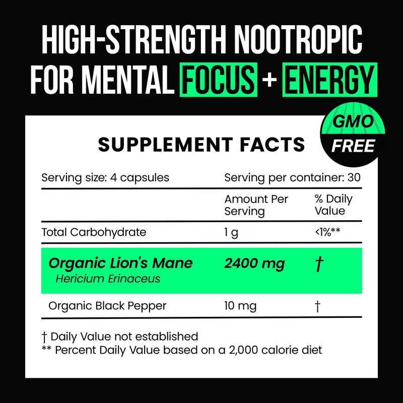 Organic Quercetin with Bromelain + Lions Mane Mushroom Capsules