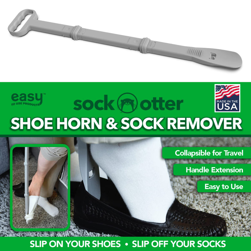 [Australia] - Long Handled (26") Shoe Horn and Sock Remover - Large Dressing Aid for Seniors, Elderly, Disabled - Sock Otter by Easy To Use Products 