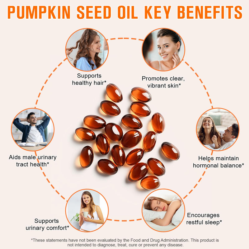 [Australia] - Pumpkin Seed Oil with Saw Palmetto Capsules, 300 Softgels Cold Pressed, Pure Virgin Oil, Essential Fatty Acids & Phytosterols, Supports Hair, Urinary, Bladder & Prostate Health, Dietary Supplement 300 Count (Pack of 1) 