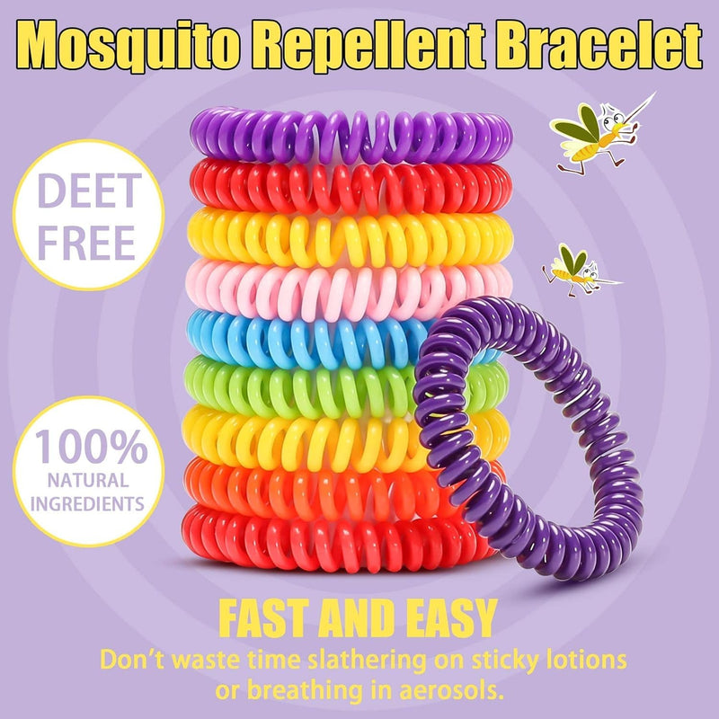 [Australia] - 48 Pack Mosquito Repellent Bracelets with 72 Mosquito Patches, Individually Wrapped Mosquitoes Bracelets Stickers for Camping Swimming Outdoor Indoor, Deet Free 