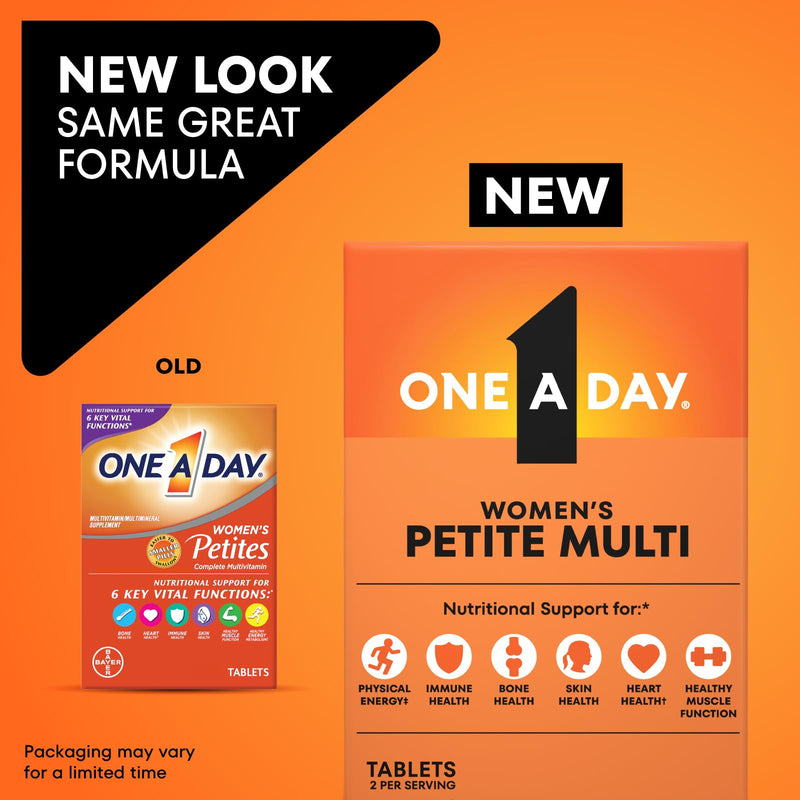 One A Day Women’s Petites Multivitamin,Supplement with Vitamin A, C, D, E and Zinc for Immune Health Support, B Vitamins, Biotin, Folate (as folic acid) & more,Tablet, 160 count 160 Count (Pack of 1)