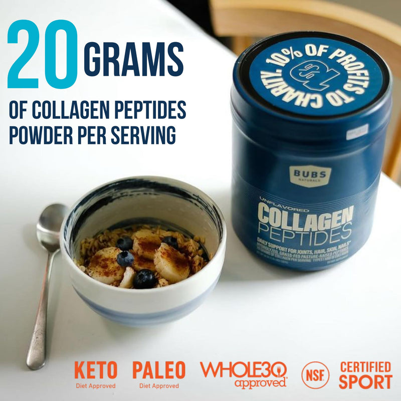[Australia] - BUBS Naturals Unflavored Collagen Peptides Powder - Best Proteins for Joints & Skin - Pasture Raised Grass Fed - Paleo Keto Friendly, Whole30 Approved, Non-GMO Dairy & Gluten Free (20oz) 28 Servings 28 Servings (Pack of 1) 