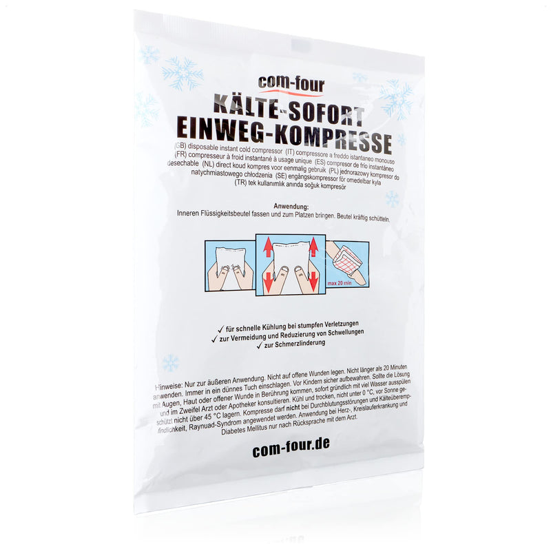 [Australia] - com-four® 20x disposable cold instant compress for kinking 15 x 23 cm, cold pack for immediate cooling, cold pack for first aid measures, cooling pad for external use (20 pieces - 15x23cm) 20 pieces - 15x23cm 