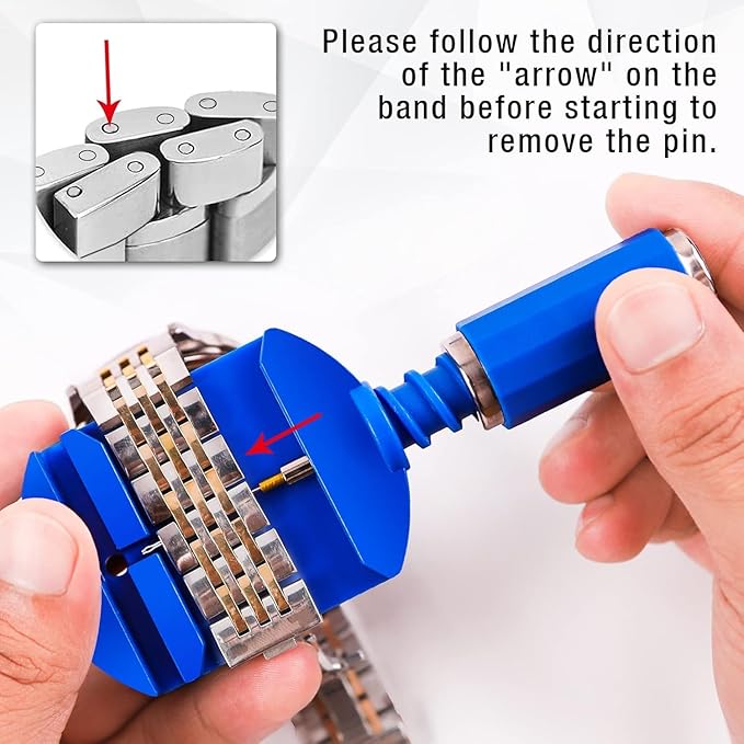 [Australia] - Watch Link Removal Tool Kit, Cridoz Watch Band Tool Chain Link Pin Remover with 12pcs Replacement Pins and 3pcs Pin Punches for Watch Bracelet Sizing, Watch Strap Adjustment and Watch Repair 