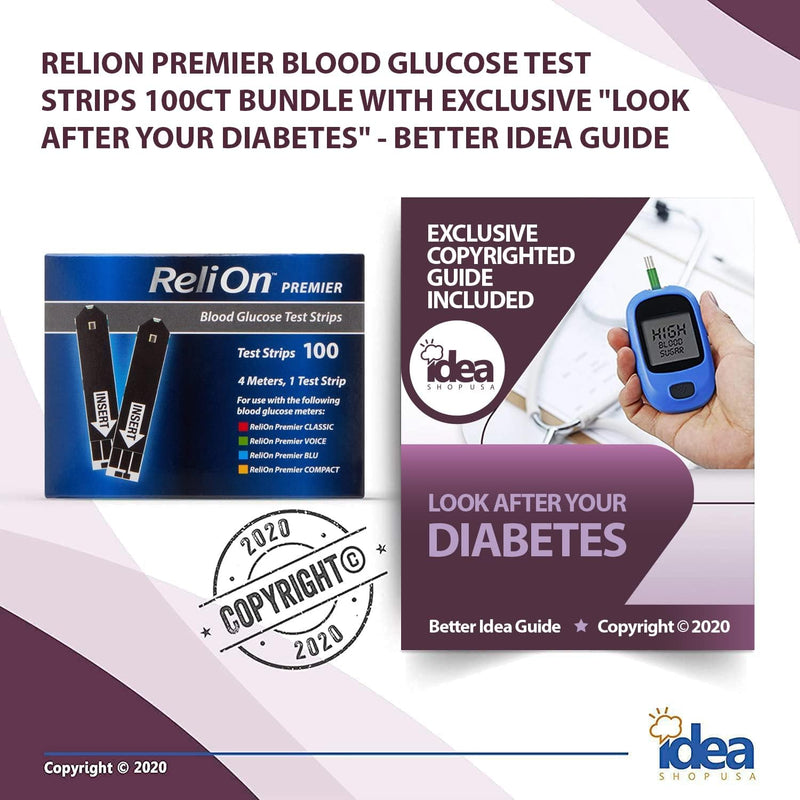 [Australia] - Premier Blood Glucose Testing Strips 100ct (1 Pack) No Coding Required, Premier Meters, Diabetic Test Strips for Accurate Blood Sugar Monitoring Bonus Diabetes Guide 1 Count (Pack of 100) 