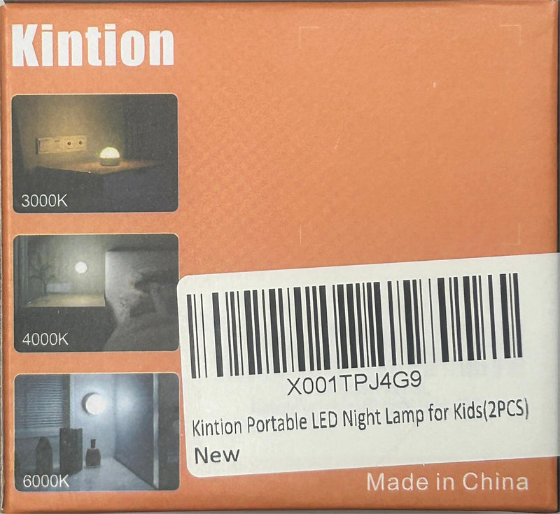 [Australia] - Kintion 2pcs Portable LED Night Light for Kids and Adult Bedside(with RGB Mode), Dimmable Warm/Red 6 Color Light Nursery Night Lamp, Soft Eye Caring Night Light for Baby Breastfeeding and Sleep Aid 2 Pcs 