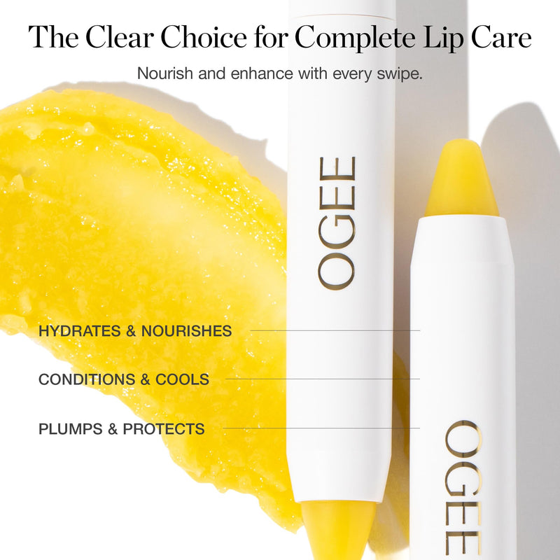 Ogee Sculpted Lip Oil - Lip Stain Made with 100% Organic Coconut Oil, Jojoba Oil, and Vitamin E - Best as Lip Balm or Overnight Lip Treatment - CLEAR (Pack of 2) 1 Count (Pack of 2)