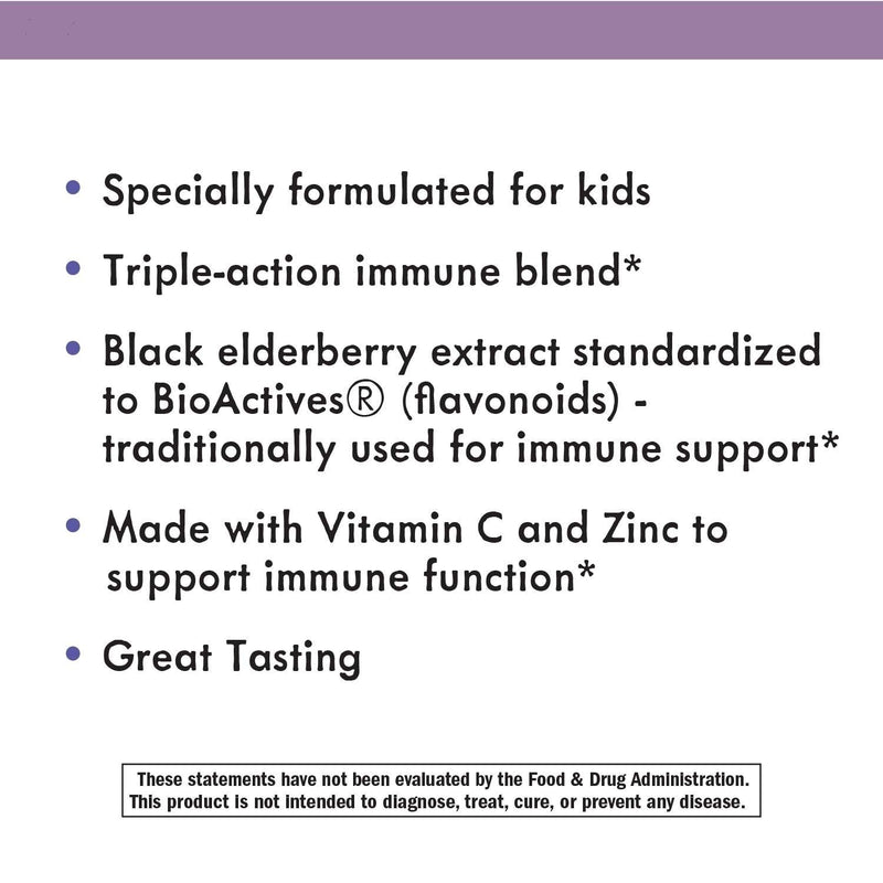 [Australia] - Nature's Way Sambucus Elderberry Immune Gummies for Kids, Immune Support Gummies*, with Black Elderberry Extract, Vitamin C and Zinc, 60 Gummies (Packaging May Vary) 