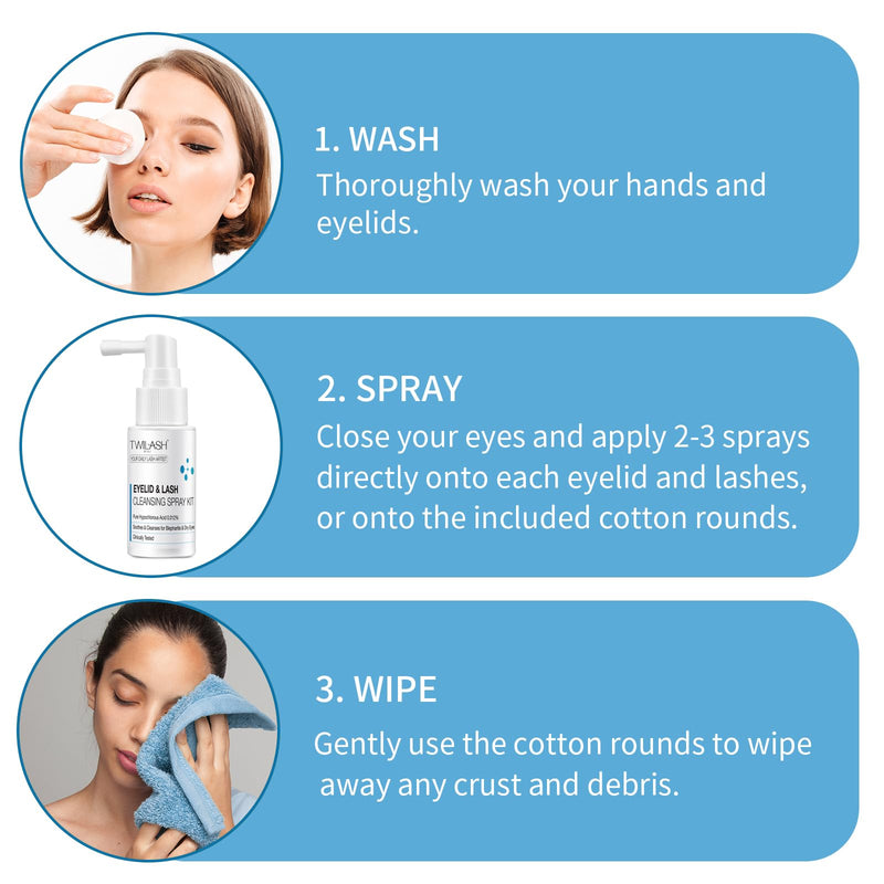 [Australia] - Eyelid & Lash Cleansing Spray 6 Pack Kit ‚Äì 6 x 30ml | Pure Hypochlorous Acid Eye Wash for Soothing & Cleansing Blepharitis & Dry Eyes 