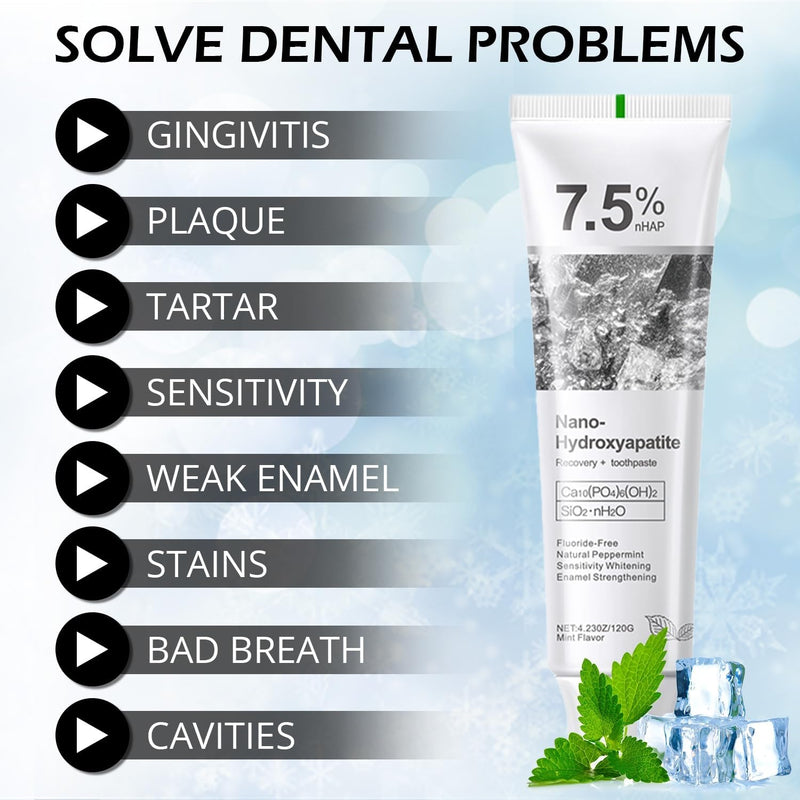 [Australia] - Hydroxyapatite Toothpastes for Enamel Protection and Tooth Strengthening, Gentle Mint, Safe for Sensitive Teeth, Daily Oral Care for Fresh Breath & Oral Health (4) 4 