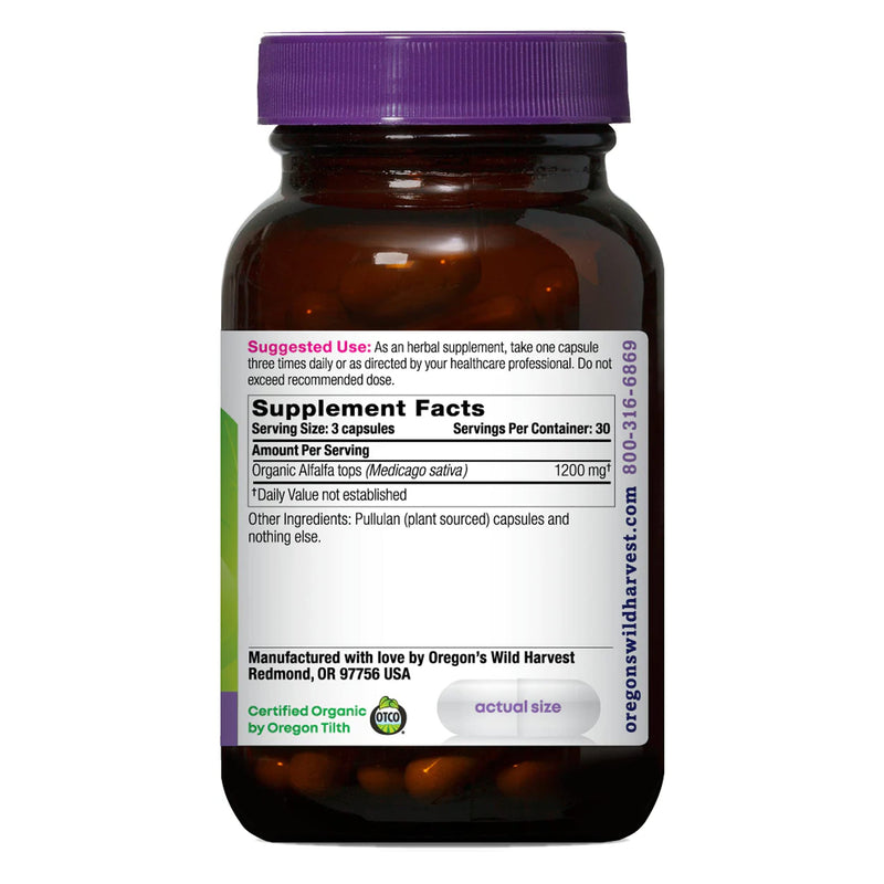 [Australia] - Oregon's Wild Harvest Non-GMO Alfalfa Capsules Organic Herbal Supplements, 90 Count 