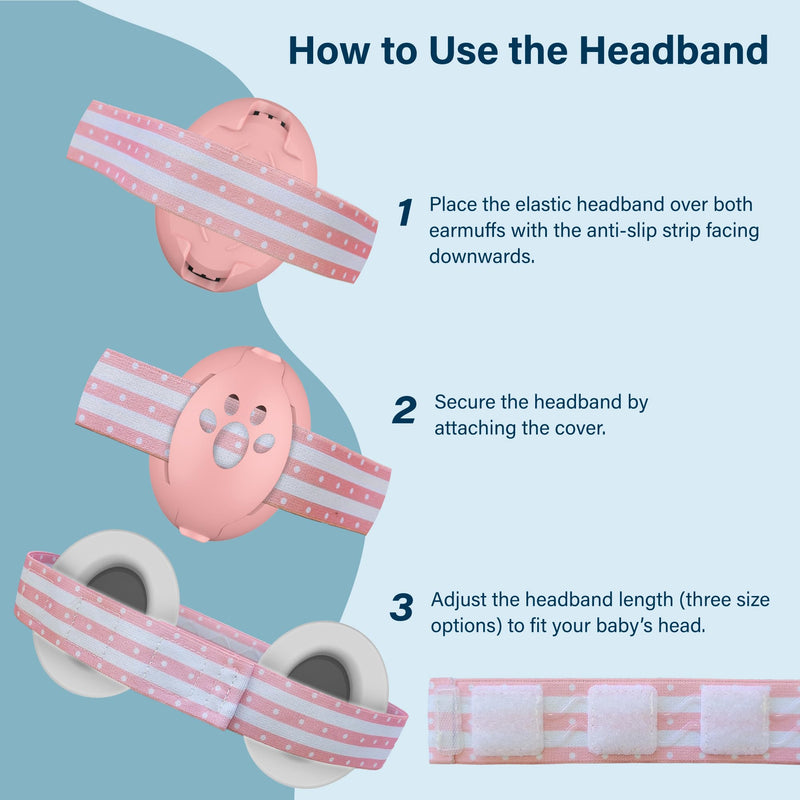 [Australia] - 2-in-1 Baby Ear Muffs for Hearing Protection, Noise Cancelling Earmuffs for Babies and Toddlers up to 48 Months Pink 