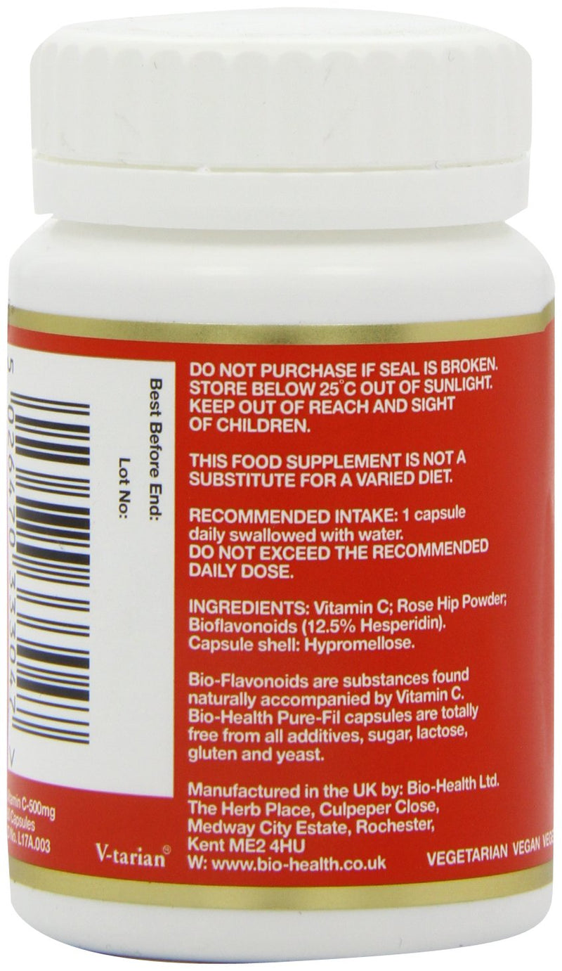 Bio Health 500 mg Bioflavonoid Vitamin C 60 Capsules