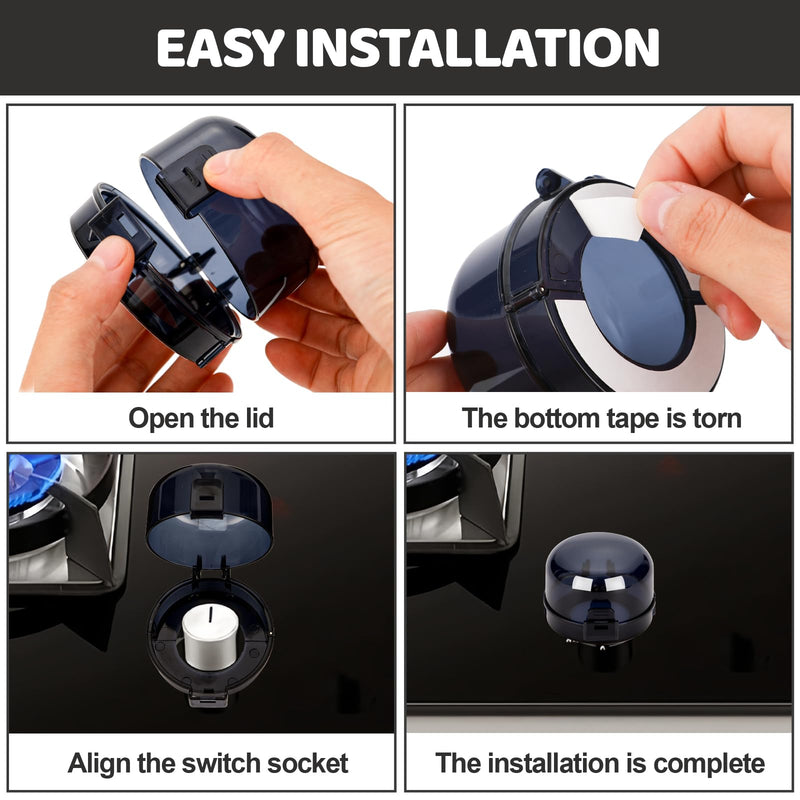 [Australia] - 6PCS Baby Child Proof Stove Knob Safety Covers, Gas Stove Knob Locks Covers, Oven Knob Covers for Child Safety, Knob Locks Covers for Stove Handle Oven Gas Burners for Kids and Pets(L) Large Black 6PCS 