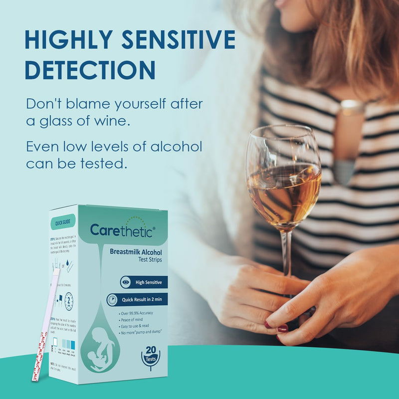 [Australia] - Breastmilk Alcohol Test Strips, Quick & Highly Sensitive Alcohol Detection with Accurate Results at Home - Individually Sealed Pack, Results in 2 Min (20-Pack) 
