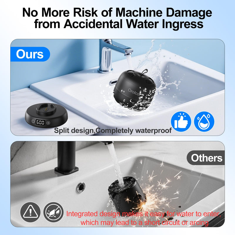 [Australia] - Ultrasonic Retainer Cleaner Machine Ultrasonic Jewelry Cleaner Waterproof for Invisalign Portable Dental Cleaner with Timer 3-Mode Clean Pod,Mouth Guard,Aligner,Denture,Silver,Rings,Platinum,Diamond Black 