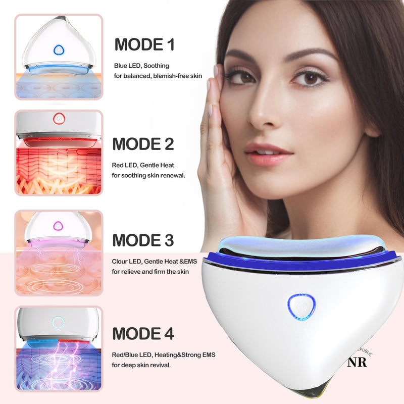 Gua Sha Device,Stainless Steel Gua Sha Facial Tools with Heat and Vibration, 4-in-1 Red Light Therapy for face,Electric gua sha face Massager, Pocket-Friendly Household Beauty Device