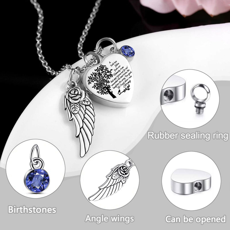[Australia] - Cremation Urn Necklace for Ashes Set of 6- Small Cremation Urns for Human/Pet Keepsake Sharing Urns Memorial Ashes Holder-A Limb has Fallen from The Family Tree (6Pcs-Blue) 6pcs-blue 