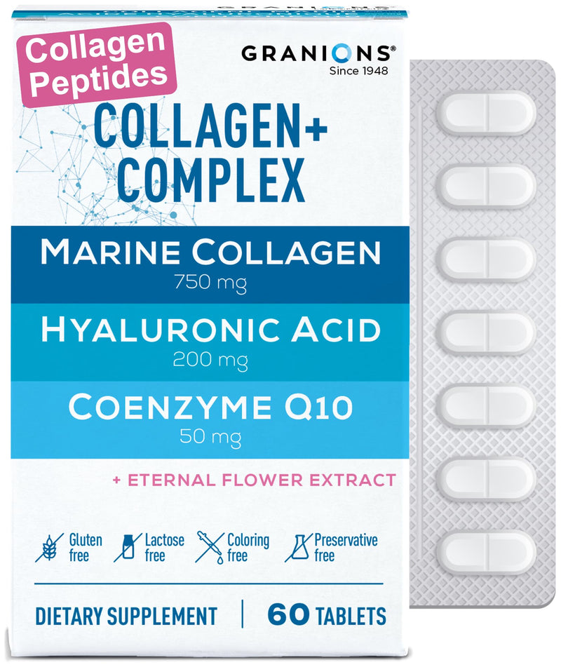 Granions Marine Collagen Tablets with CoQ10 and Lemon Powder - Hydration, Glow & Beauty Care Bundle