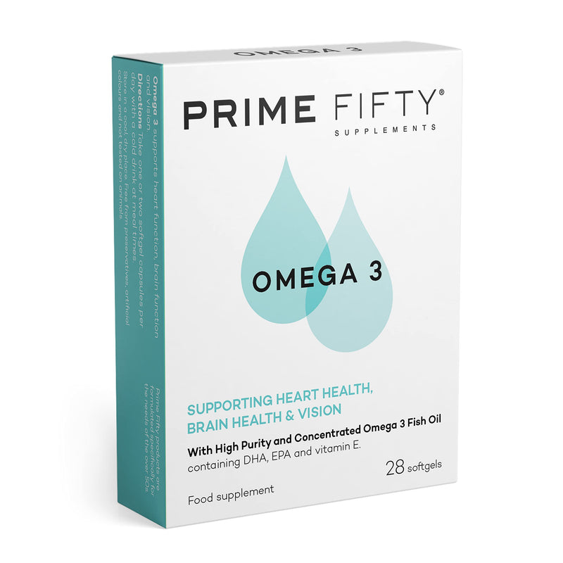 Omega 3 by Prime Fifty - Brain Health Supplement for The Over 50s - 28 Day Supply