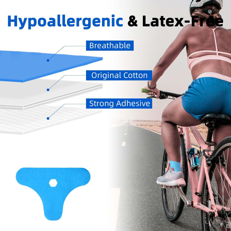 IEADEN Precut Kinesiology Tape, 20 Pcs - Ankle Support & Stability, Ankle Pain Relief - Waterproof & Elastic, Breathable Hypoallergenic Latex-Free Tape, Blue