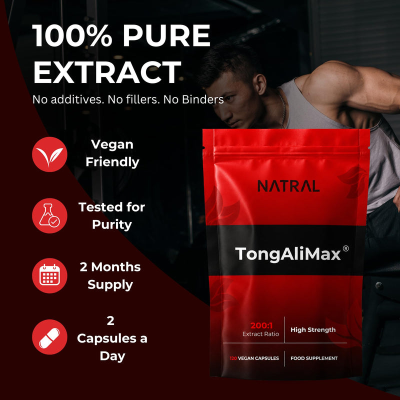 TongAliMax 120 Capsules - 100% Pure Root Extract Only - No Additives or Fillers - Promotes Vitality and Natural Energy