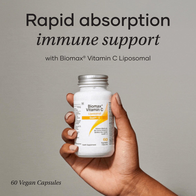 Coyne Biomax – Vitamin C Liposomal 500mg – High Absorption Immune System Booster Supplements for Men & Women with Quali-C – Collagen Booster & Antioxidant Supplement - 60 Vegan Capsules
